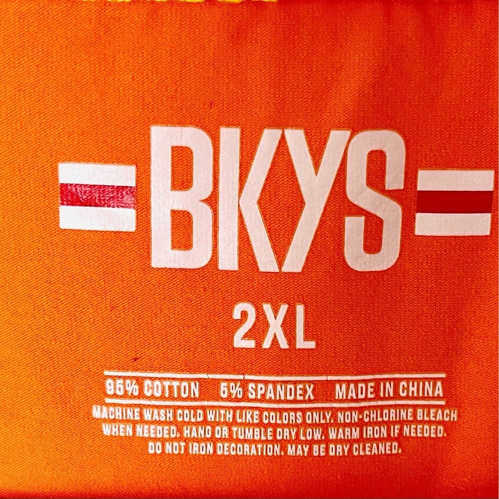 BKYS Shirt Mens Size 2XL Fear Ends Orange Stitch Skull Cupid Short Sleeve - Picture 3 of 5